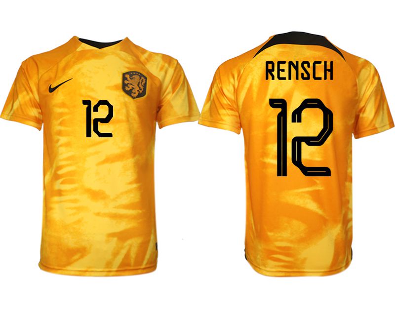 Men 2022 World Cup National Team Netherlands home aaa version yellow #12 Soccer Jersey->->Soccer Country Jersey